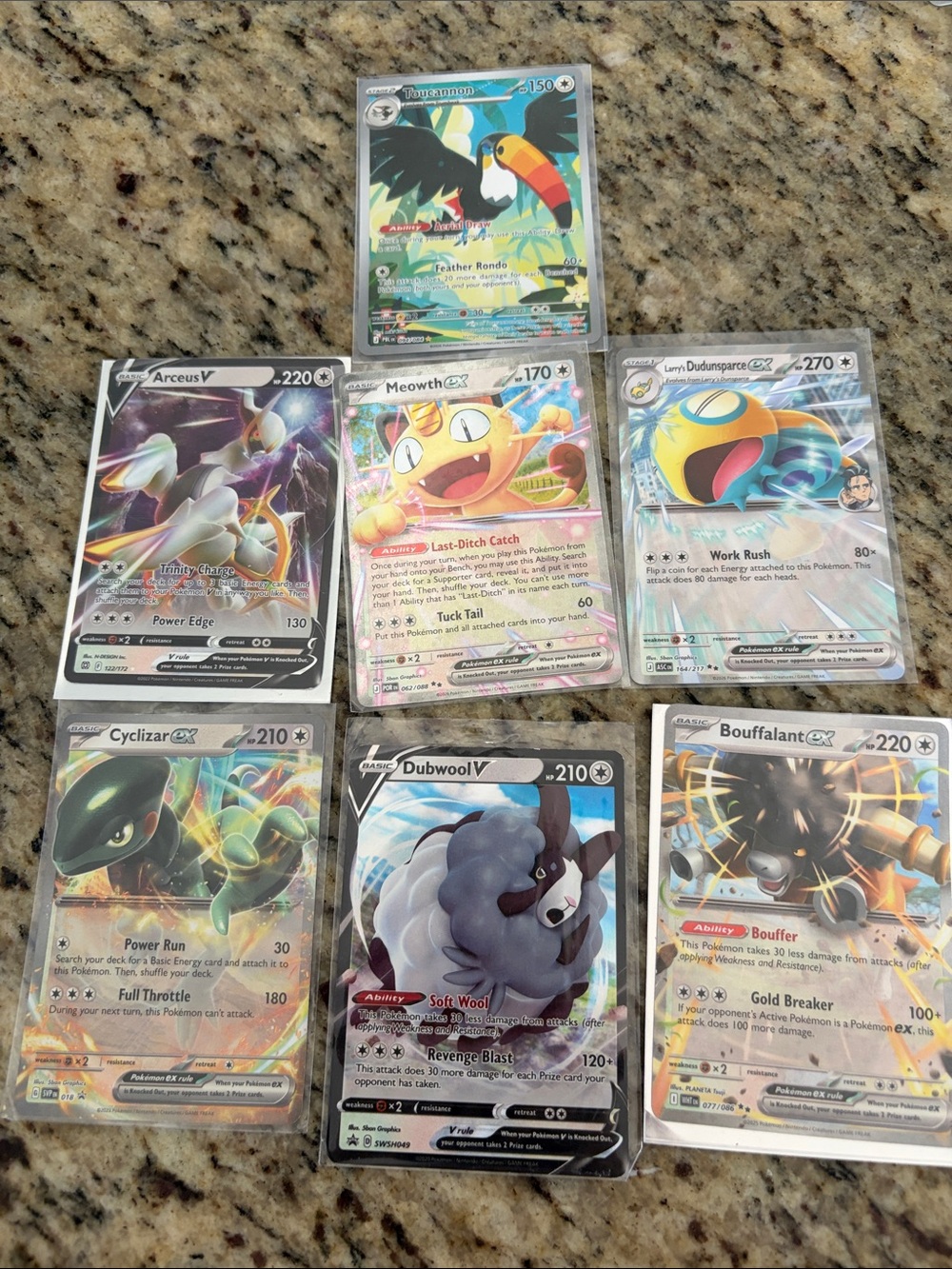 Pokemon Holo EX/V Card Lot - Green, Blue, Yellow, Pink